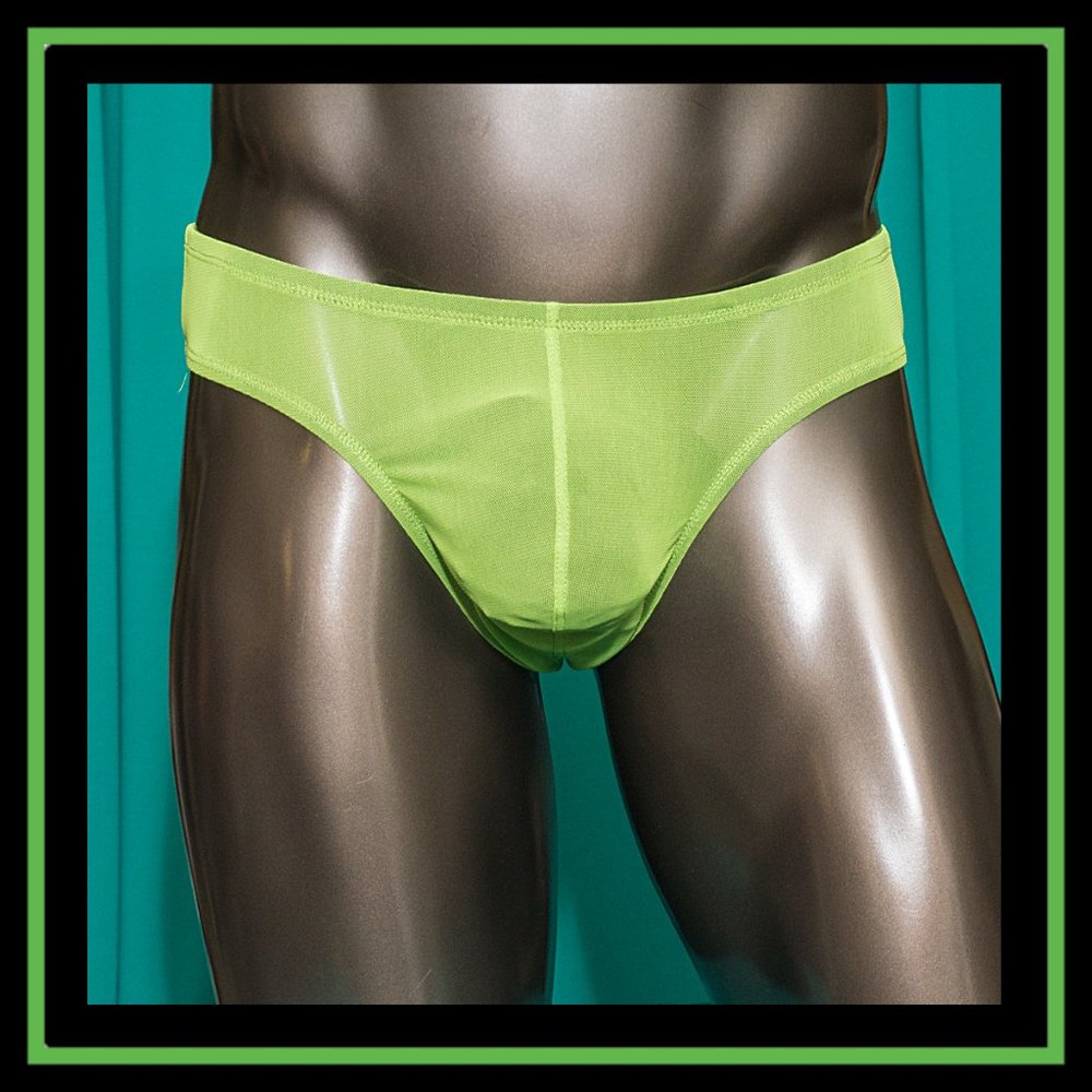 Mens Lime Green Cheeky Thong Handmade